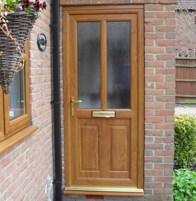 Woodgrain entrance door